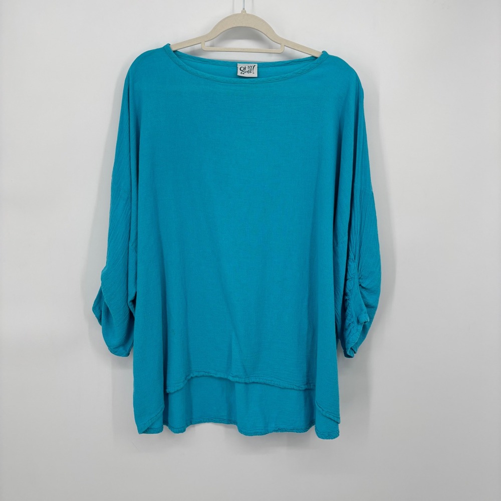 Oh My Gauze! Magy Blouse Tunic Blue One Size